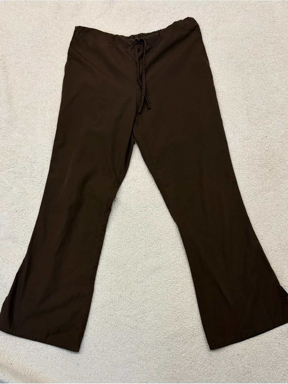 Cherokee Workwear Chocolate Brown Drawstring Scrub Pants (Women's XS)